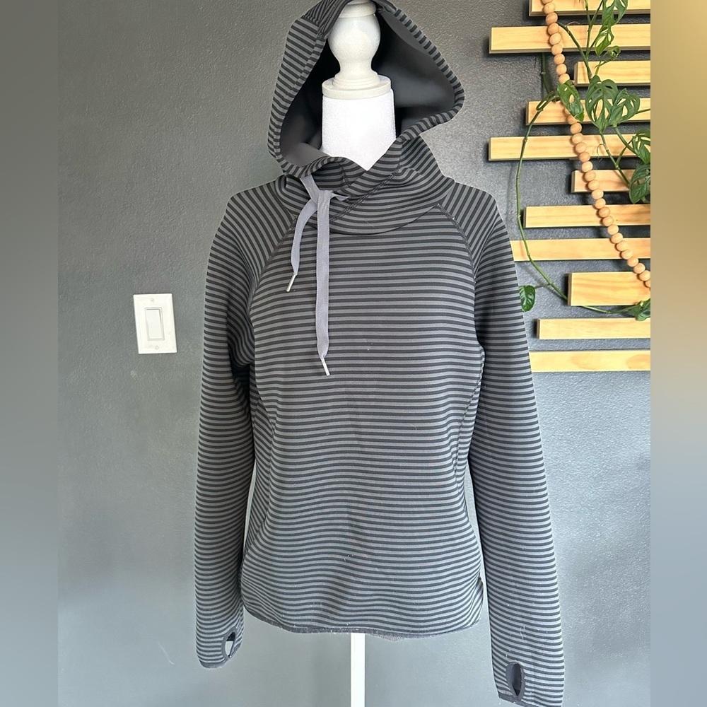 Columbia Omni-Wick Advanced Evaporation Striped Hoodie Gray Pullover Small